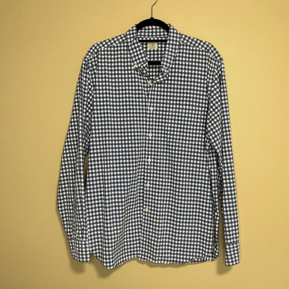 J. Crew Blue Check Button Down | Size L - Picture 1 of 5